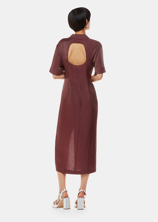 Aubergine Delila Metallic Midi Dress